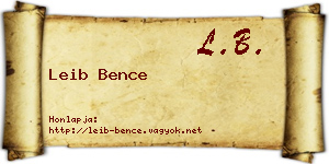 Leib Bence névjegykártya